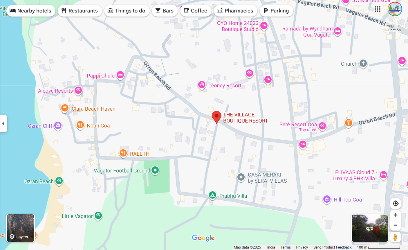 Map location of The Village resort